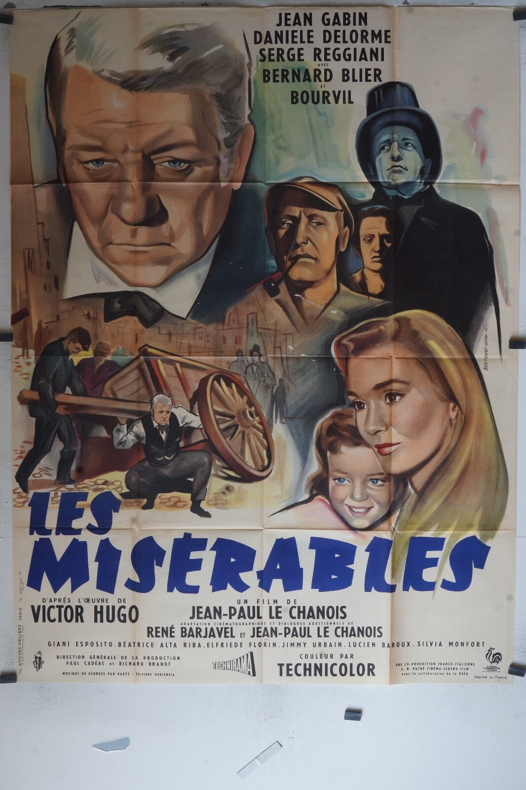 MISERABLE (LES) MOVIE POSTER ORIGINAL 120x160 (Jean Gabin)