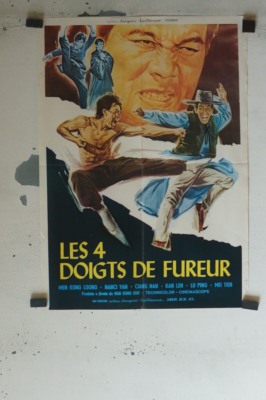LES 4 DOIGTS DE FUREUR MOVIE POSTER (50X70) MEN KONG LOONG