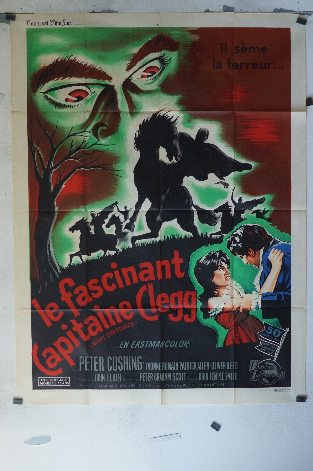LE FASCINANT CAPITAINE GLEGG MOVIE POSTER ORIGINAL 120x160 PETER CUSHING