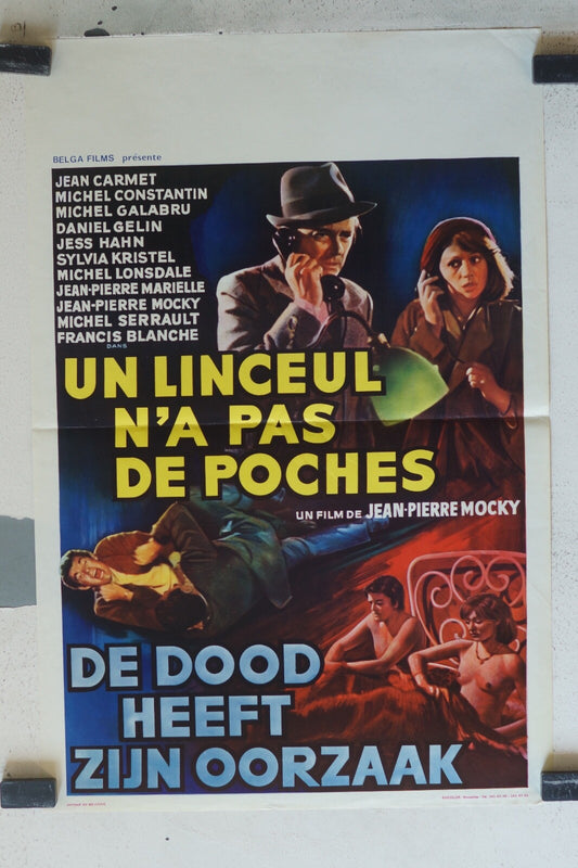  UN LINCEUL N’A PAS DE POCHES POSTER ORIGINAL 35X55Jean Carmet,Michel Constantin