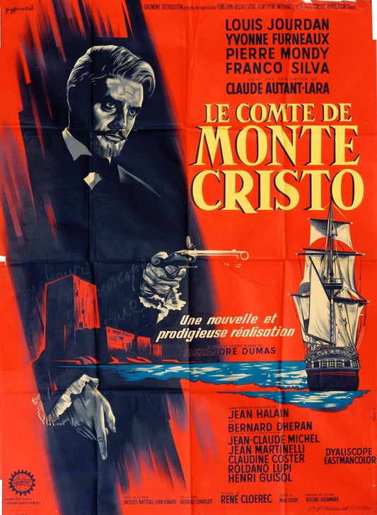 LE COMTE DE MONTE CRISTO ORIGINAL MOVIE POSTER 120x160 LOUIS JOURDAN
