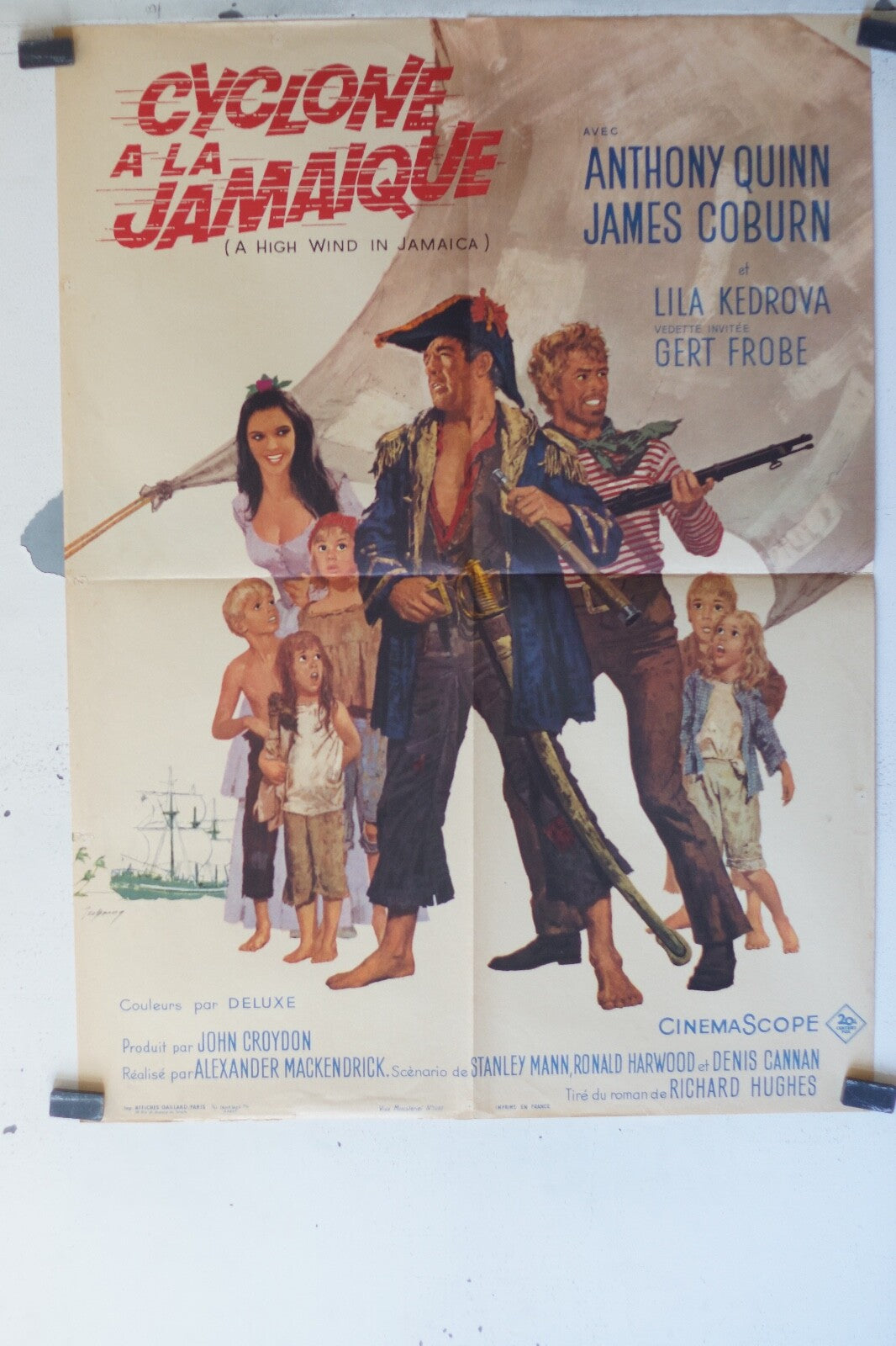 CYCLONE A LA JAMAIQUE movie poster ORIGINAL 60x80 Anthony Quinn , Deborah Baxter