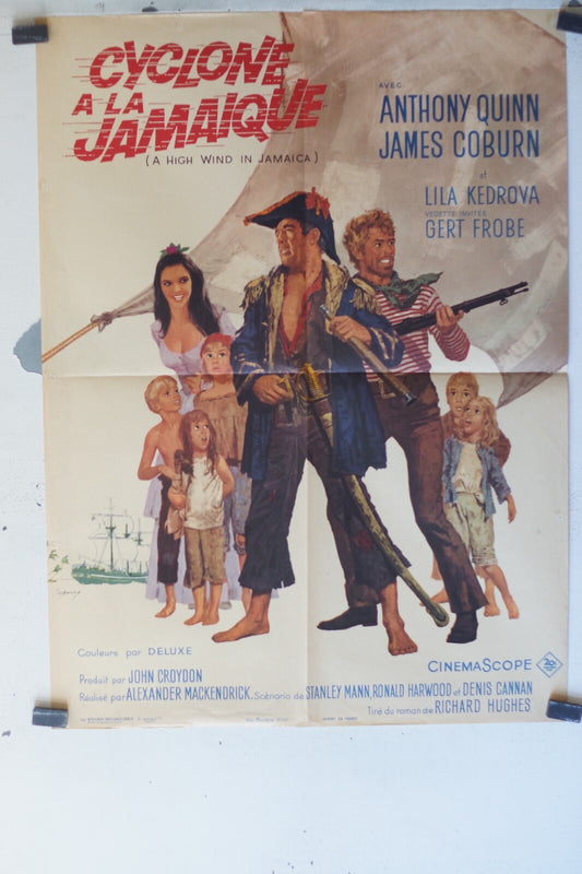 CYCLONE A LA JAMAIQUE movie poster ORIGINAL 60x80 Anthony Quinn , Deborah Baxter