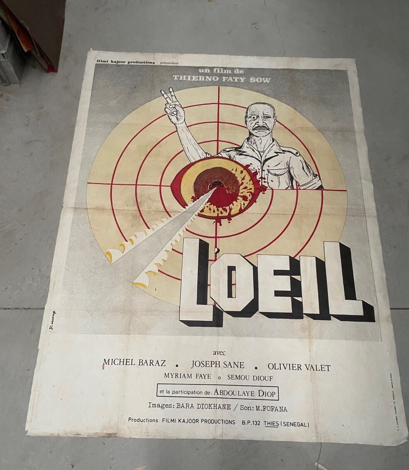 L’OEIL MOVIE POSTER ORIGINAL 120x160 MICHEL BARAZ