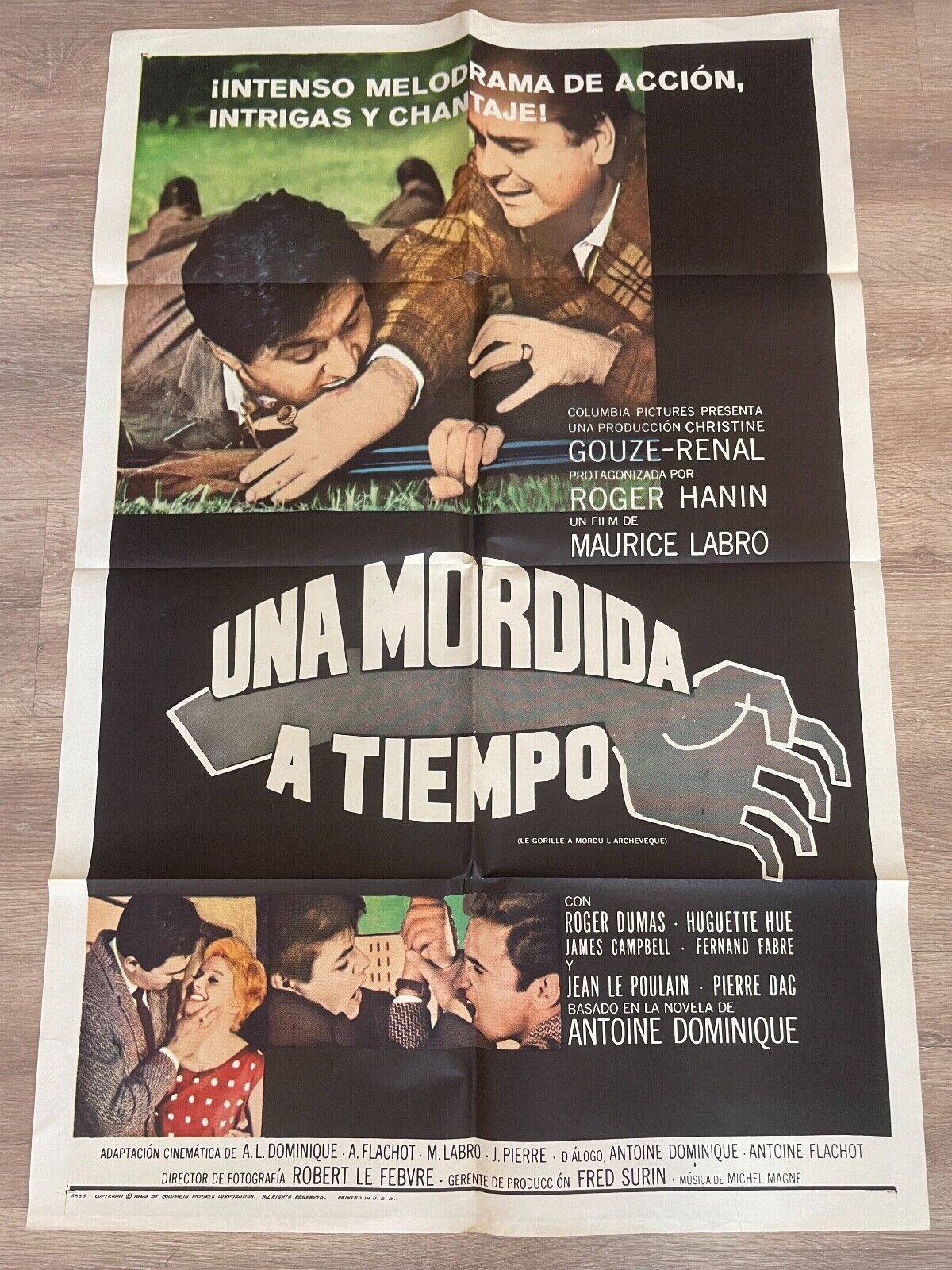 UNA MORDIDA A TIEMPO MOVIE POSTER ORIGINAL VINTAGE  (70X100) ROGER DUMAS