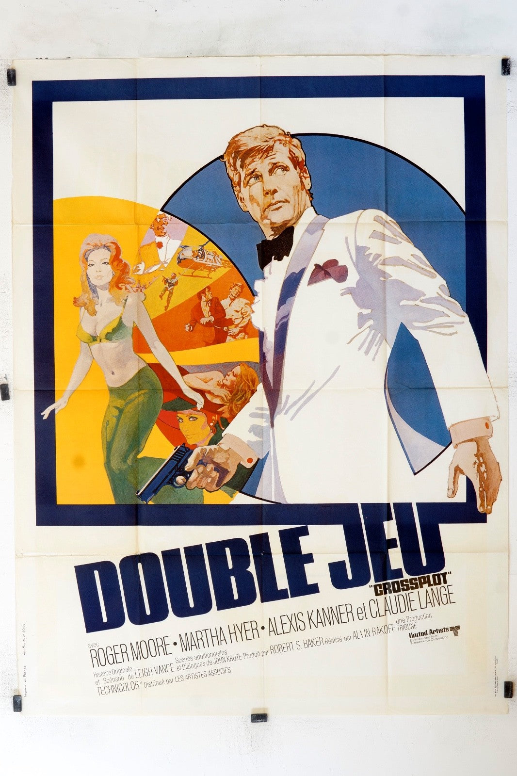 DOUBLE JEU ROGER MOORE MOVIE POSTER ORIGINAL 120x160