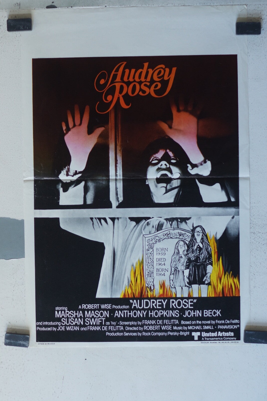 AUDREY ROSE ORIGINAL MOVIE POSTER 36x55 Marsha Mason , Anthony Hopkins
