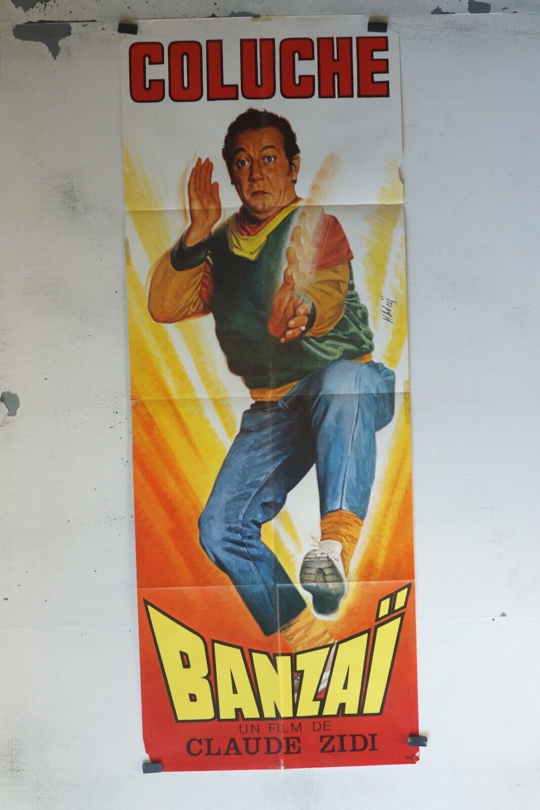 BANZAI MOVIE POSTER ORIGINAL 60x160 CLAUDE ZIDI