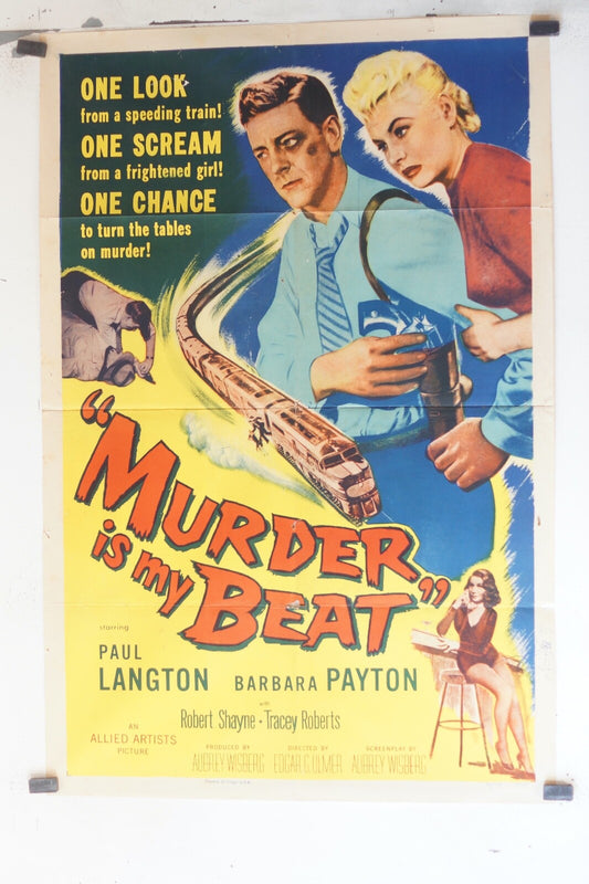 MURDER IN MY BEAT (1955) ORIGINAL MOVIE POSTER 70 X 100 JAMES COBURN – JENNIFER