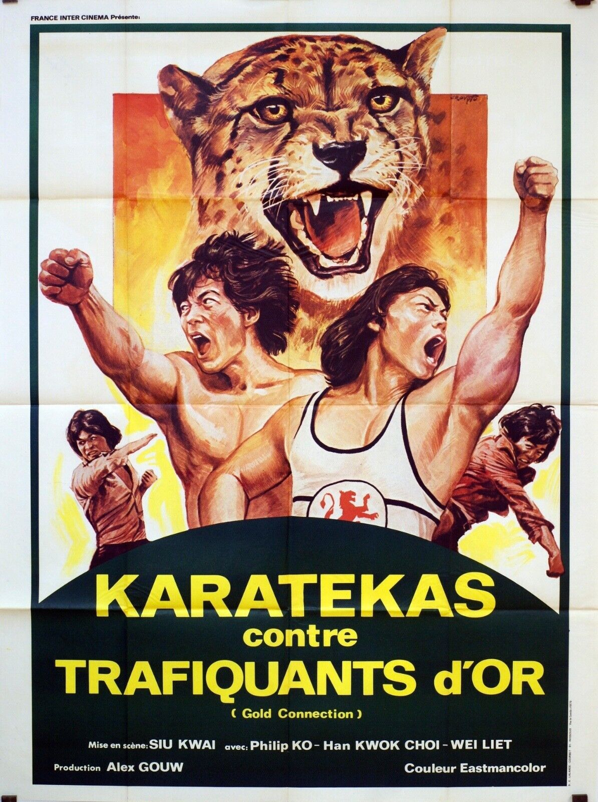 KARATEKAS CONTRE TRAFICANTS D’OR ORIGINAL MOVIE POSTER 120X160 PHILIP KO