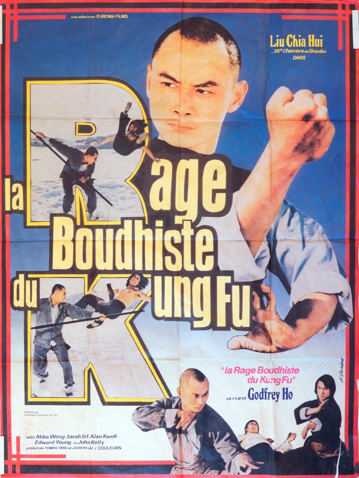 LA RAGE BOUDHISTE DU KUNG FU MOVIE POSTER ORIGINAL 120x160 LIU CHIA HUI