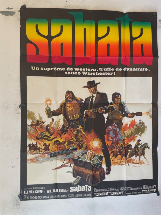 SABATA POSTER ORIGINAL 120x160 LEE VAN CLEEF – WILLIAM BERGER