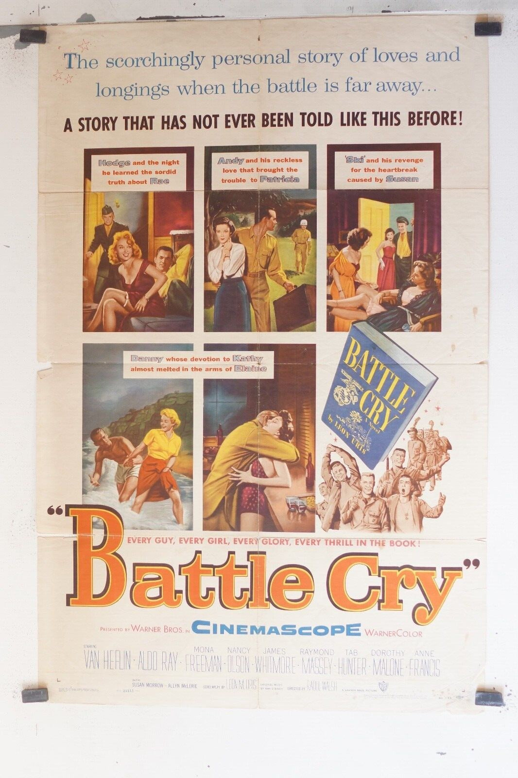 BATTLE CRY MOVIE POSTER ORIGINAL (69x103), RAOUL WALSH, VEN HEFLIN
