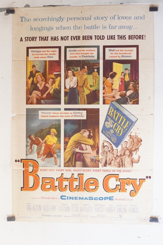 BATTLE CRY MOVIE POSTER ORIGINAL (69x103), RAOUL WALSH, VEN HEFLIN