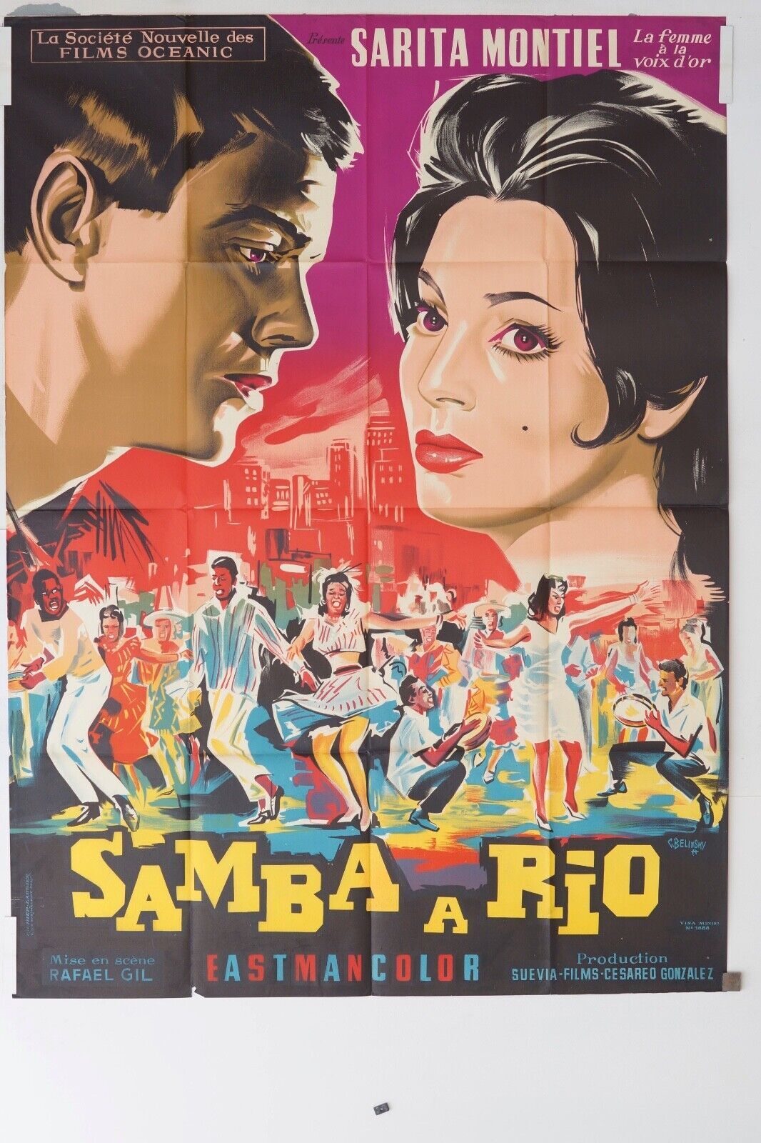SAMBA A RIO MOVIE POSTER ORIGINAL 120x160 SARITA MONTIEL