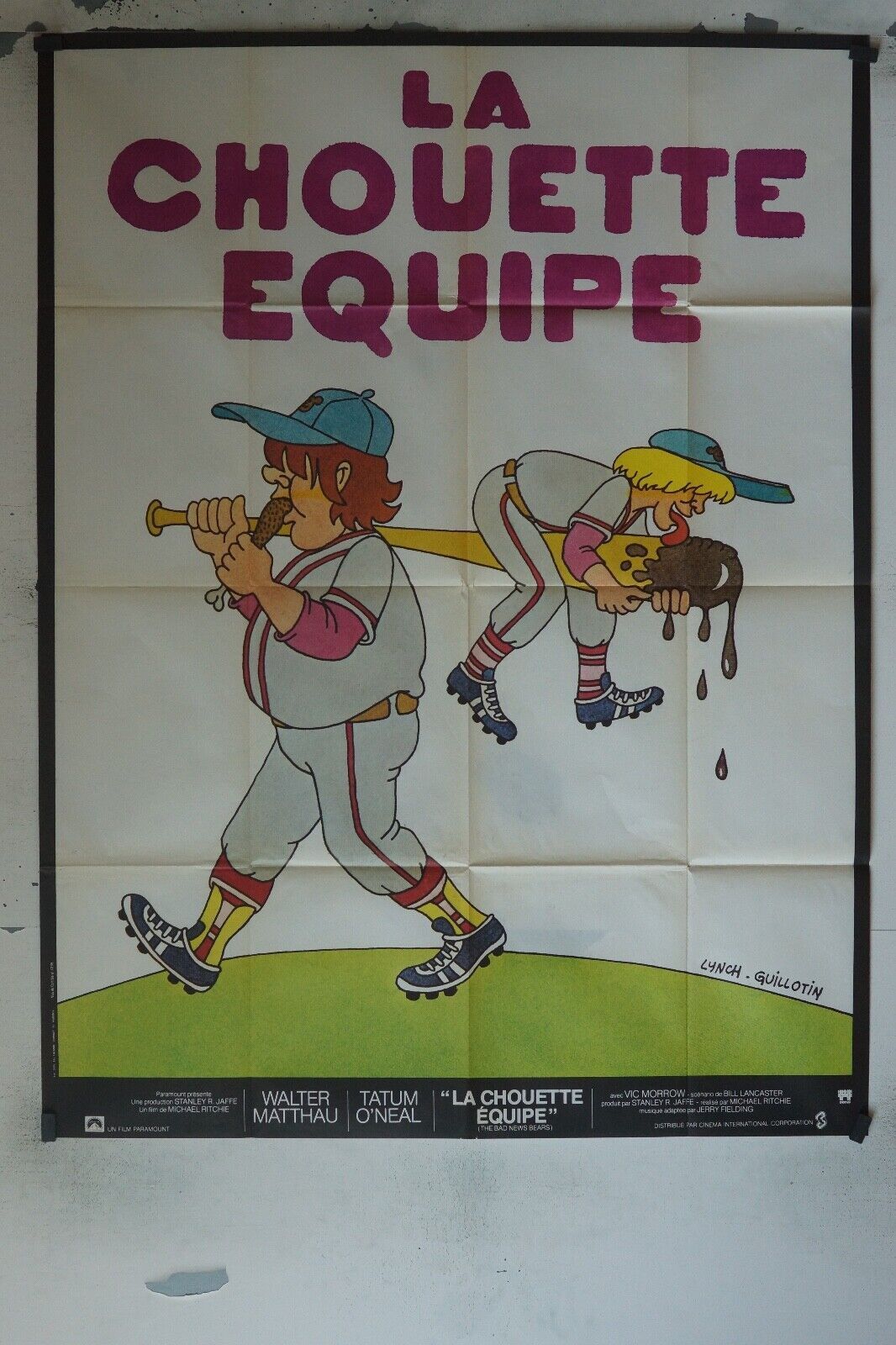 LA CHOUETTE ÉQUIPE POSTER ORIGINAL 120x160 WALTER MATTHAU.