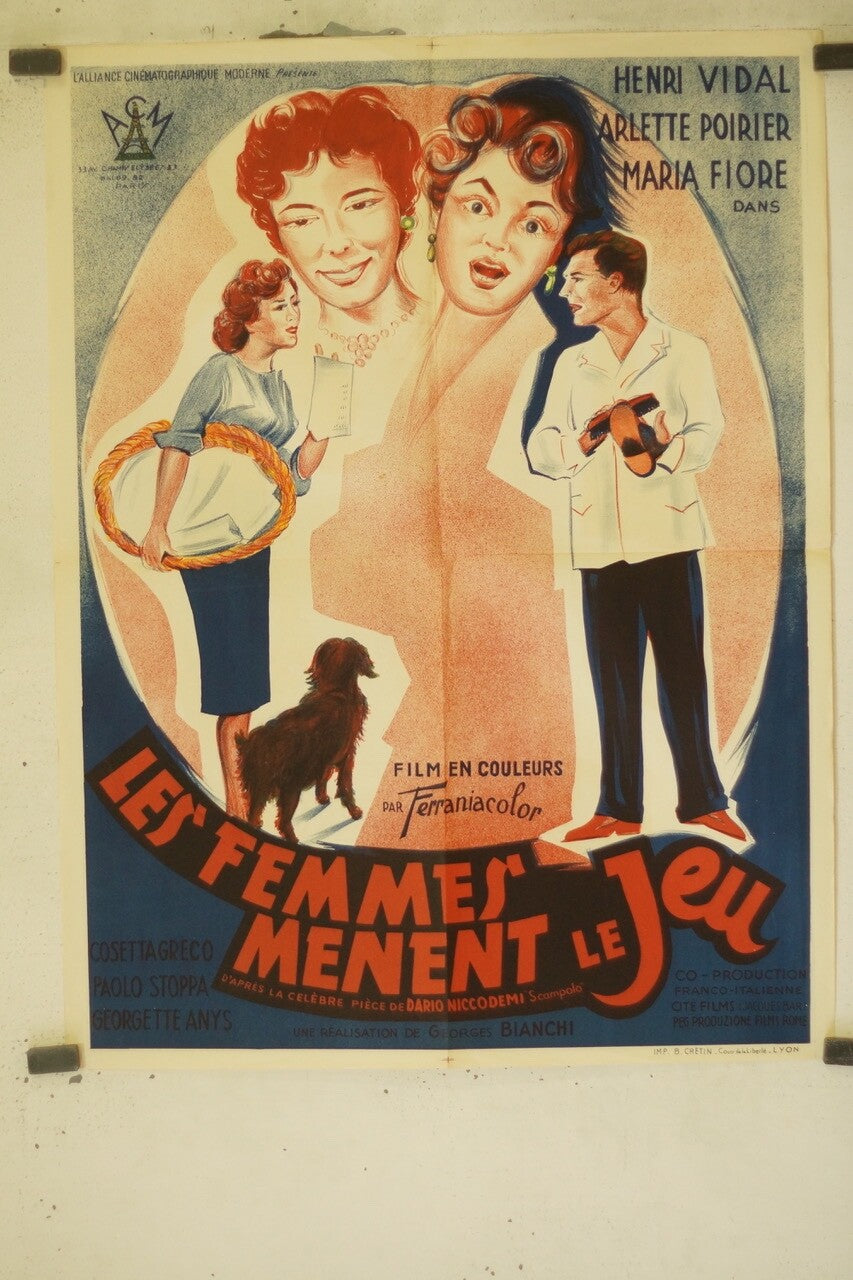 LES FEMMES MENENT LE JEU MOVIE POSTER ORIGINAL (60X80) HENRI VIDAL – ARLETTE