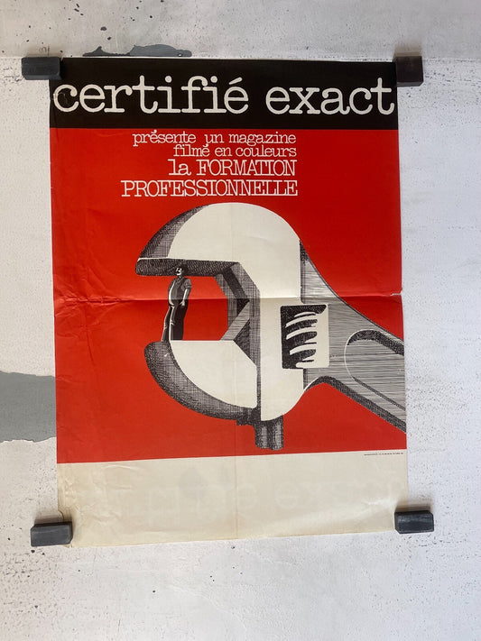 AFFICHE CERTIFIÉ EXAT “LA FORMATION PROFESSIONNELLE” ORIGINAL 38X53