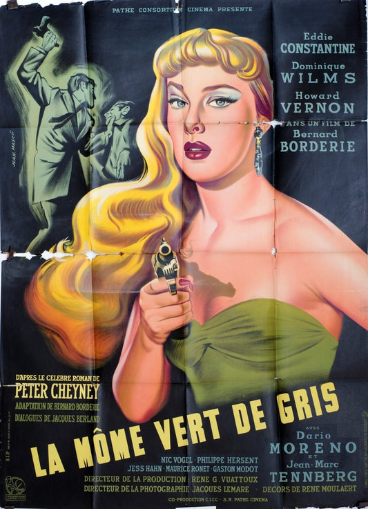 LA MOME VERT DE GRIS EDDIE CONSTANTINE MOVIE POSTER ORIGINAL 120x160