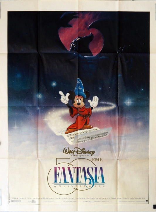 FANTASIA (Ressortie) MOVIE POSTER ORIGINAL 120x160 WALT DISNEY