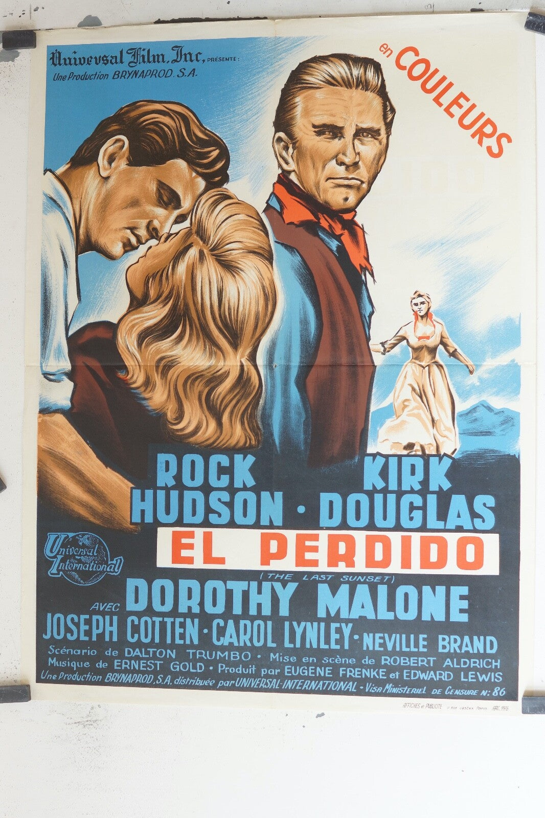 EL PERDIDO movie poster ORIGINAL (60X80) Kirk Douglas , Dorothy Malone