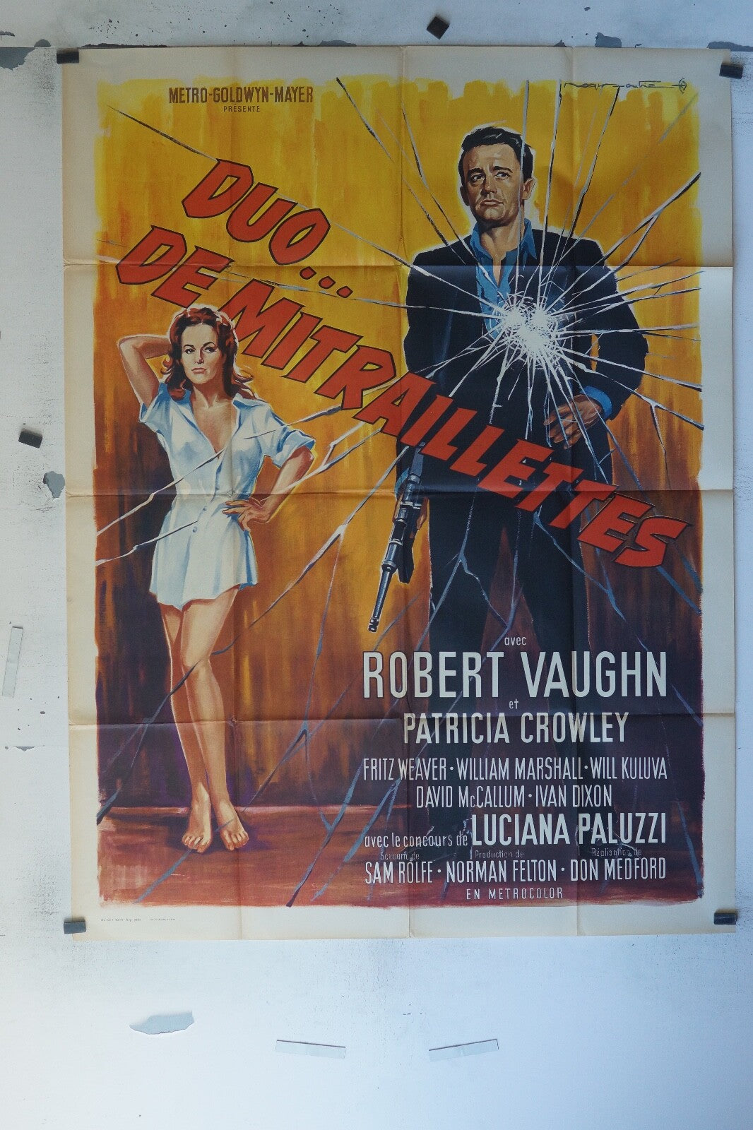DUO DE MITAILLETTES MOVIE POSTER ORIGINAL 120x160 ROBERT VAUGHN