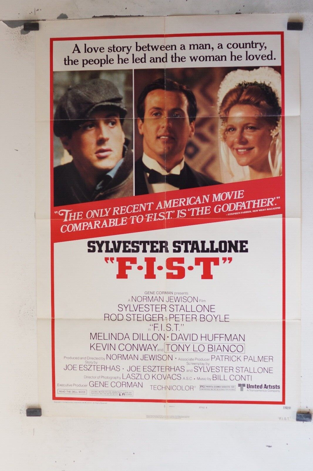 F.I.S.T MOVIE POSTER ORIGINAL (69x103), Sylvester Stallone, David Huffman