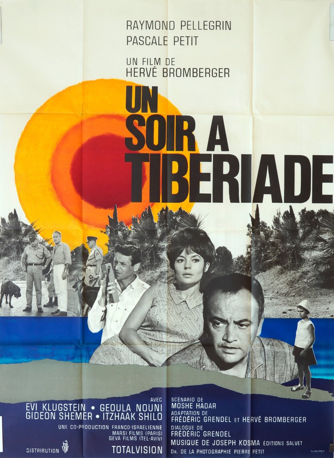 UN SOIR A TIBERIADE MOVIE POSTER ORIGINAL 120x160 RAYMOND PELLEGRIN