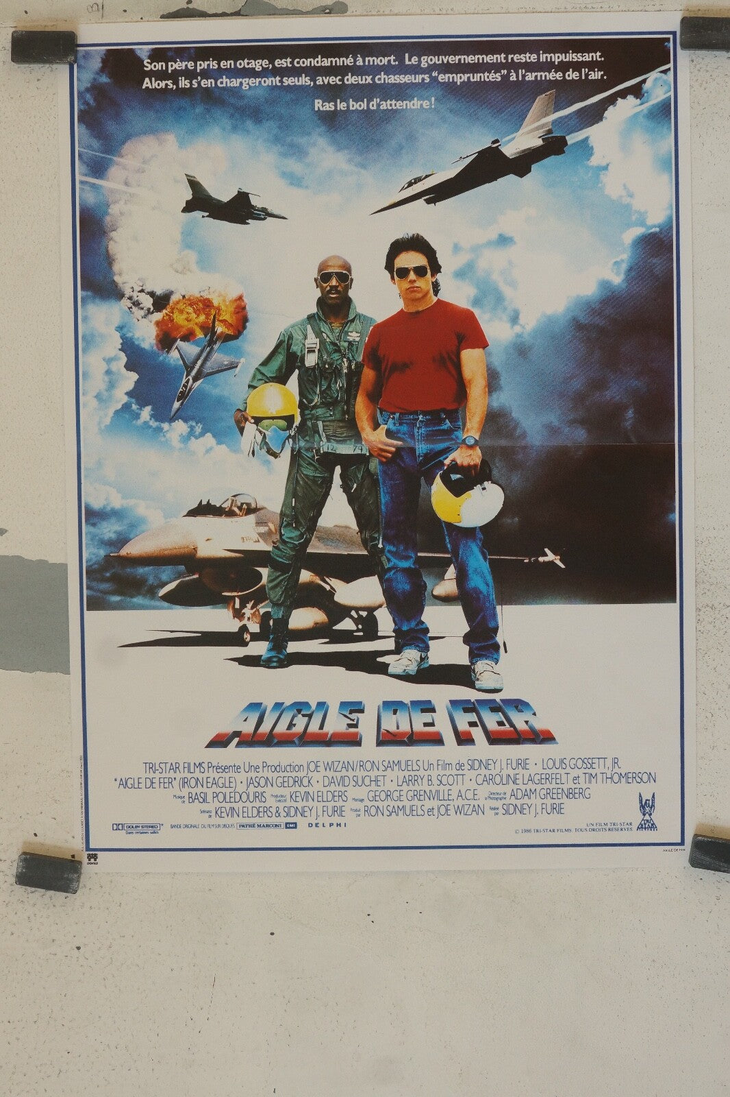 AIGLE DE FER MOVIE POSTER ORIGINAL 40x60 DAVID SUCHET – LARRY B SCOTT