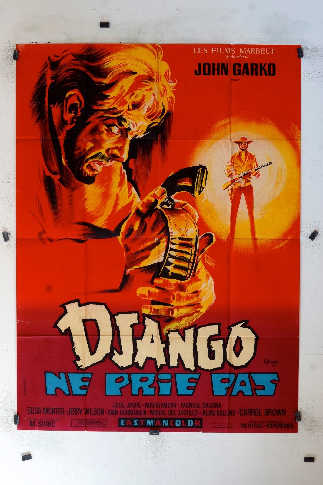 DJANGO NE PRIE PAS JOHN GARKO MOVIE POSTER ORIGINAL 120x160