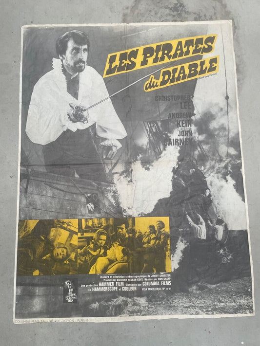 LES PIRATES DU DIABLE POSTER ORIGINAL 60x80 CHRISTOPHER LEE