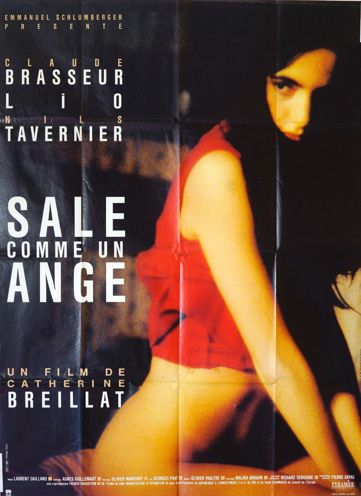 SALE COMME UN ANGE MOVIE POSTER ORIGINAL 120x160 CLAUDE BRASSEUR