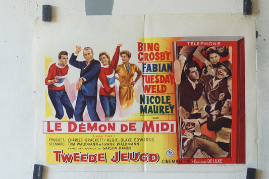 DEMON DE MIDI (LE), belge ORIGINAL MOVIE POSTER 30x55 BING grosby , Fabian