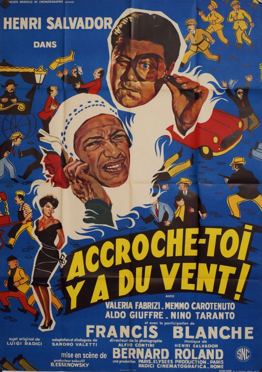 ACCROCHE-TOI Y A DU VENT ! HENRI SALVADOR MOVIE POSTER ORIGINAL 120x160