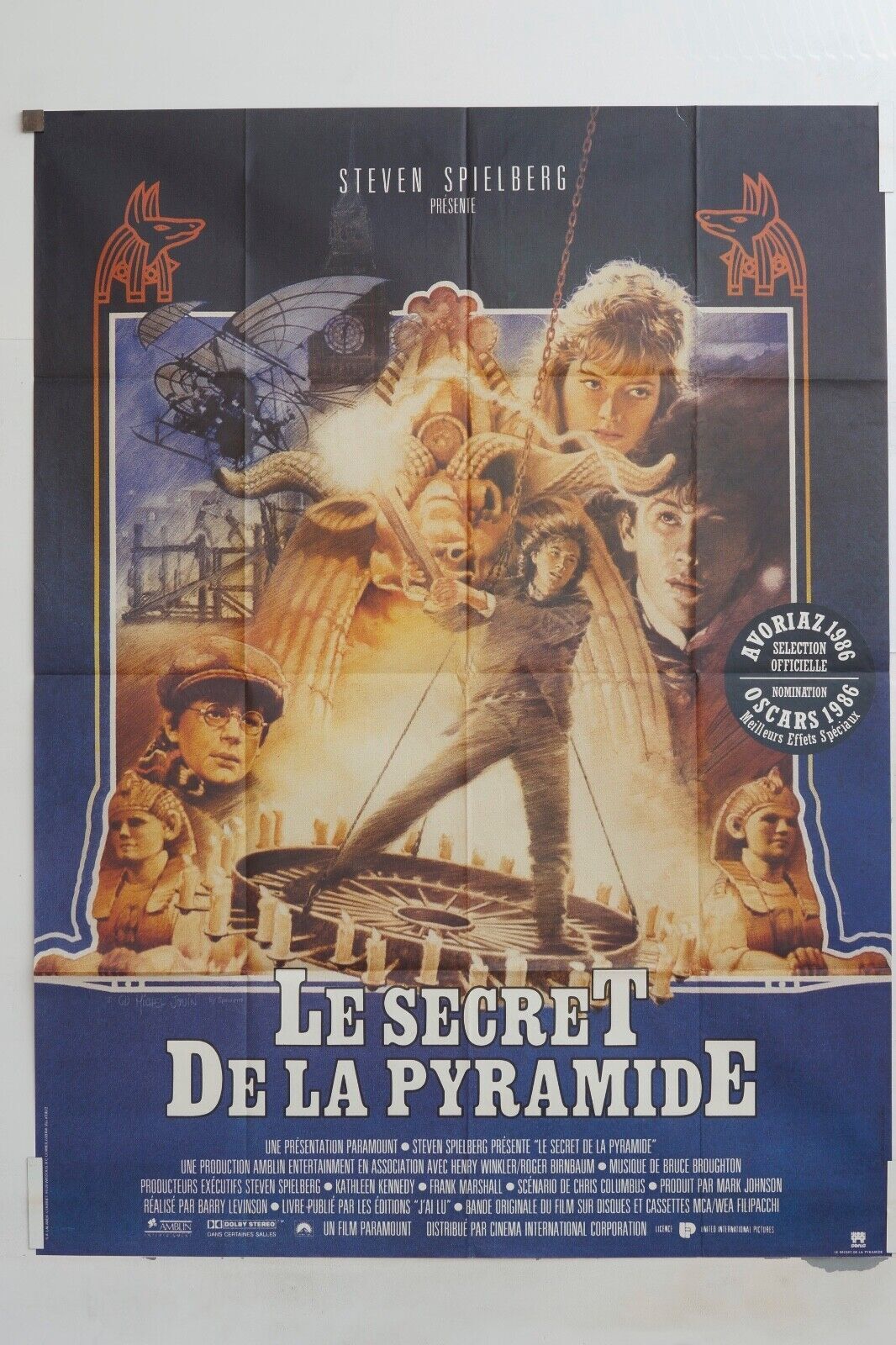 LE SECRET DE LA PYRAMIDE MOVIE POSTER ORIGINAL 120x160 STEVEN SPIELBERG