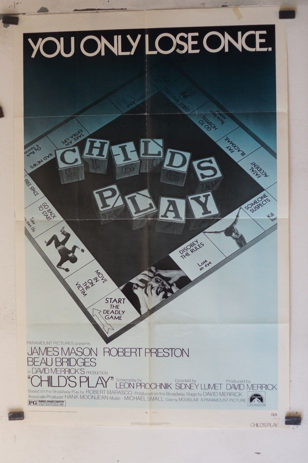 CHILDS PLAY MOVIE POSTER ORIGINAL (69x103), Sidney Lumet, James Mason