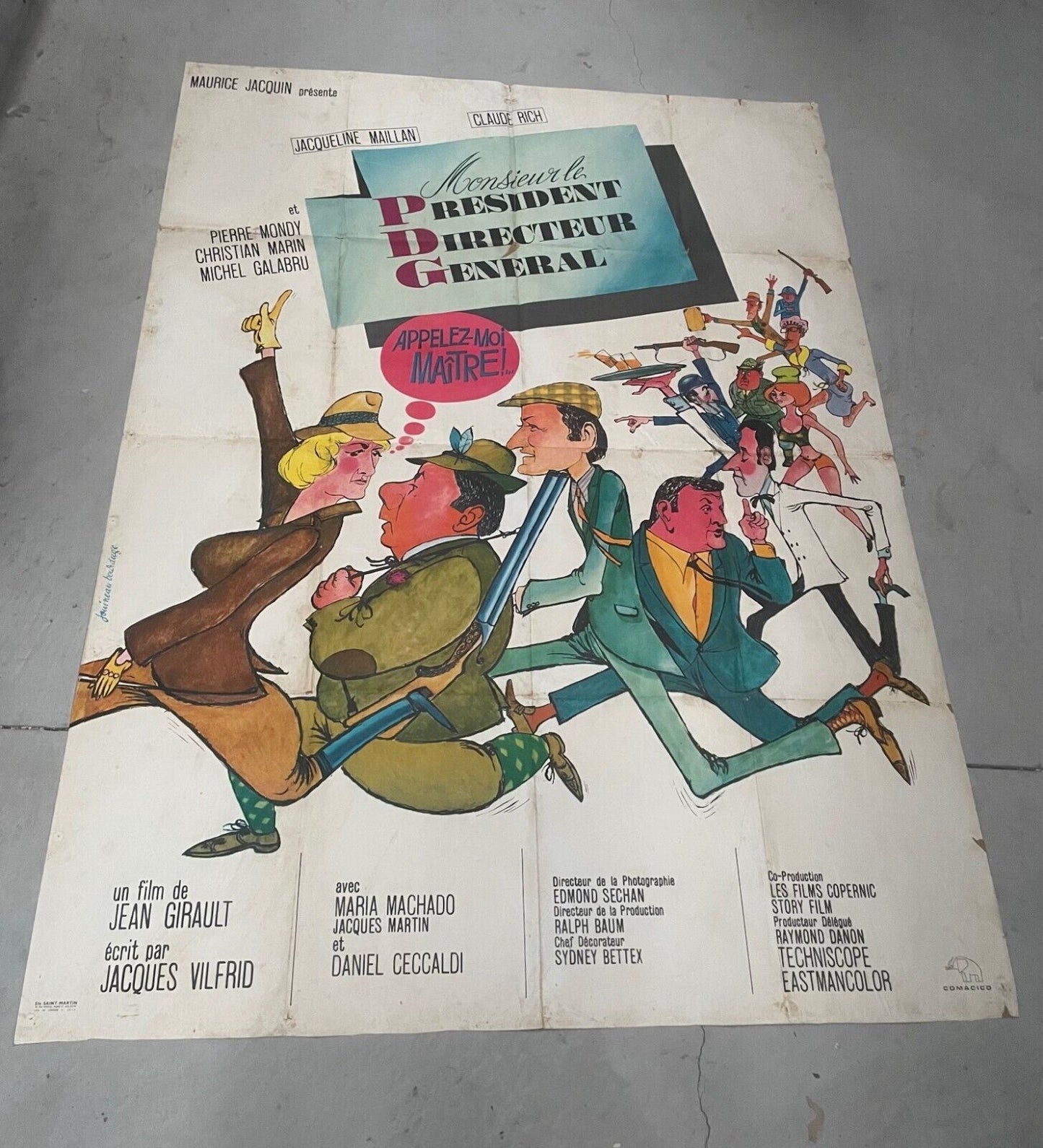 MONSIEUR PRÉSIDENT DIRECTEUR GÉNÉRAL, MOVIE POSTER ORIGINAL  SUR KRAFT (120X160)