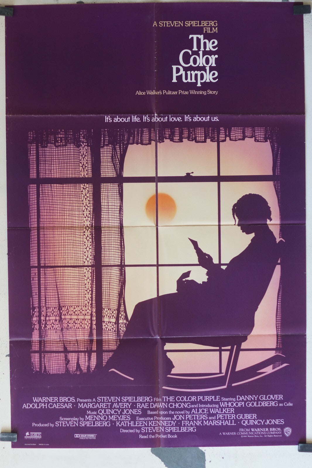 THE COLOR PURPLE (70 X 100), Danny Glover, MOVIE POSTER ORIGINAL 