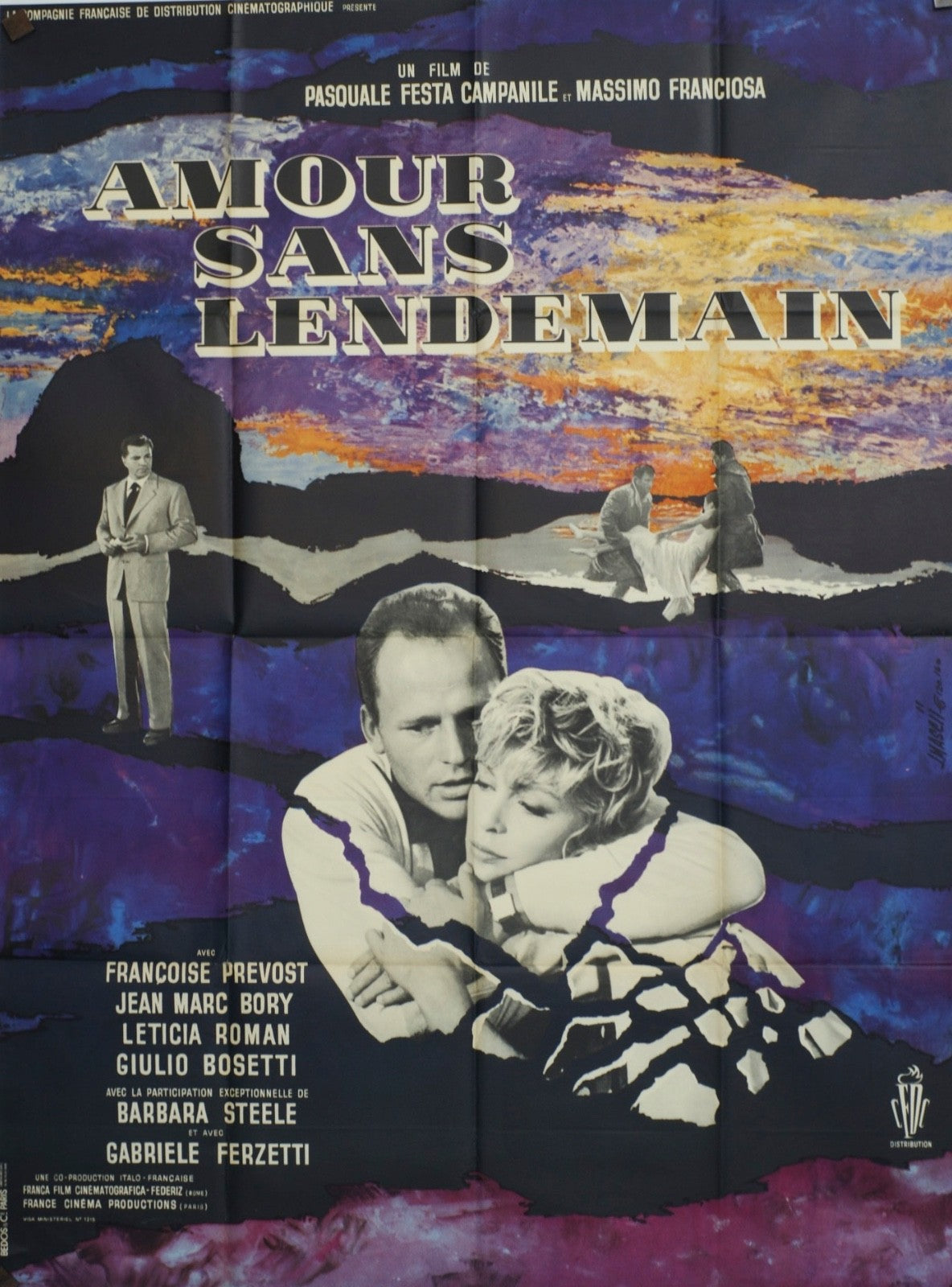 AMOUR SANS LENDEMAIN FRANCOISE PREVOST POSTER ORIGINAL 120x160