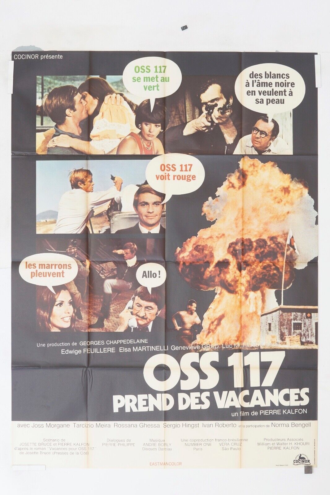 OSS 117 PREND DES VACANCES POSTER ORIGINAL 120x160 FRED BEIR