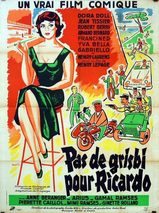 PAS DE GRISBI POUR RICARDO ORIGINAL MOVIE POSTER 120x160 DORA DOLL