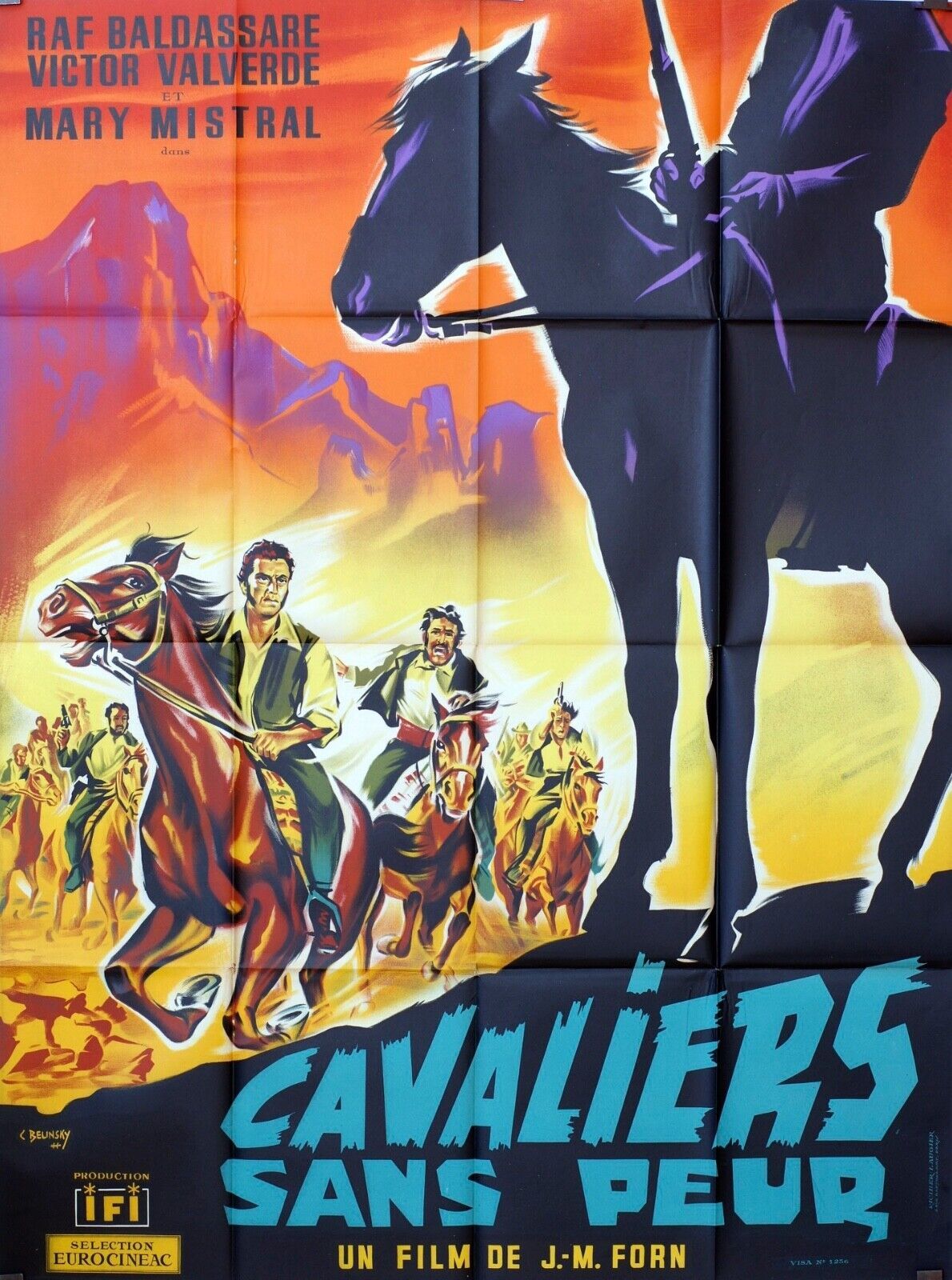 CAVALIERS SANS PEUR MOVIE POSTER ORIGINAL (120X160) RAF BALDASSARE