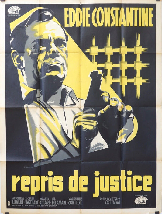REPRIS DE JUSTICE MOVIE POSTER ORIGINAL 120x160 EDDIE CONSTATINE