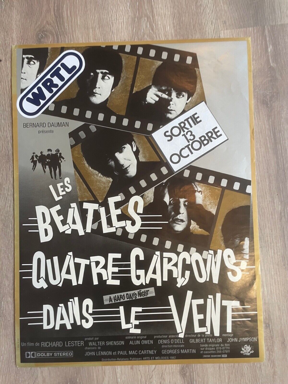 Les BEATLES « Quatre garçons dans le vent » ORIGINAL MOVIE POSTER (60X80)