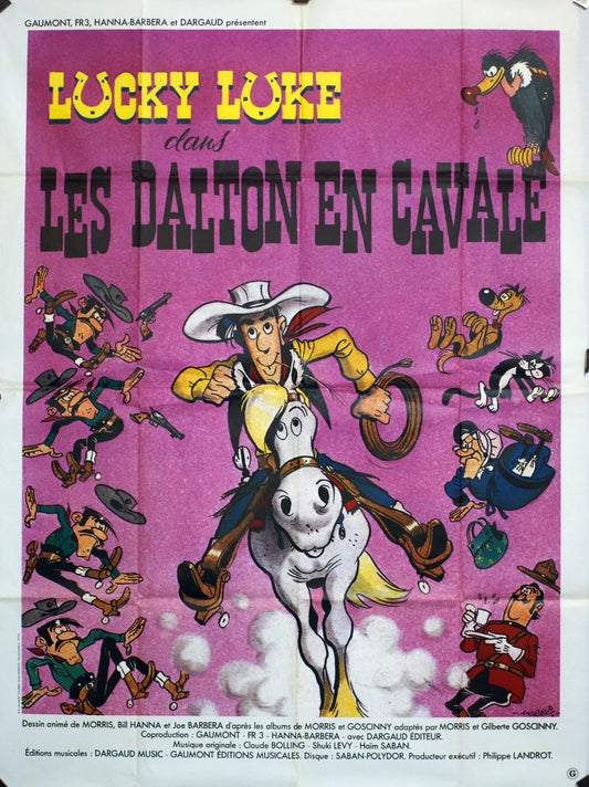 LES DALTON EN CAVALE LUCKY LUKE MOVIE POSTER ORIGINAL 120x160