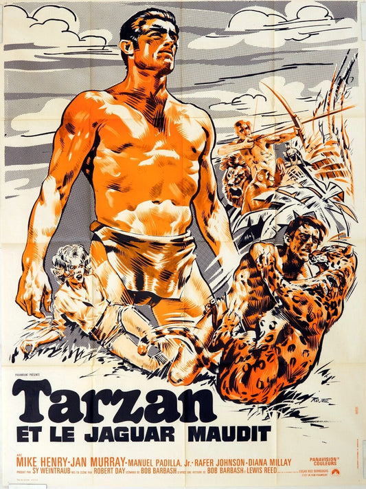 TARZAN ET LE JAGUAR MAUDIT MOVIE POSTER ORIGINAL (120x160) MIKE HENRY