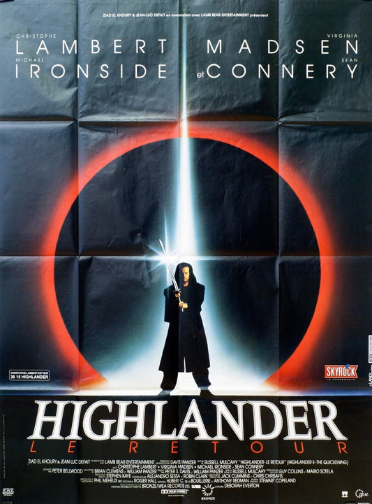 HIGLANDER LE RETOUR MOVIE POSTER ORIGINAL 120x160  CHRISTOPHE LAMBERT