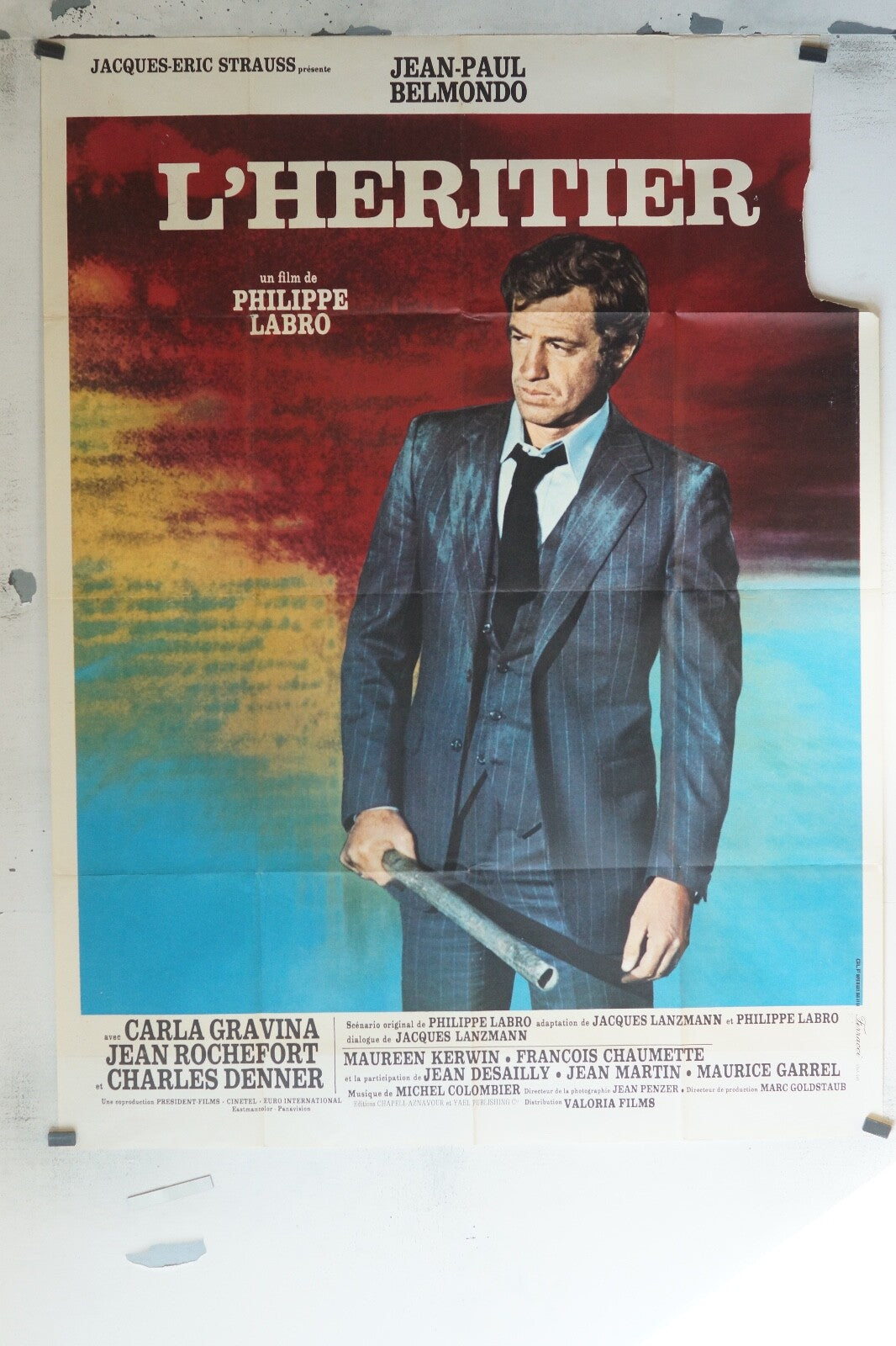 L’HÉRITIER MOVIE POSTER ORIGINAL 120x160 JEAN-PAUL BELMONDO