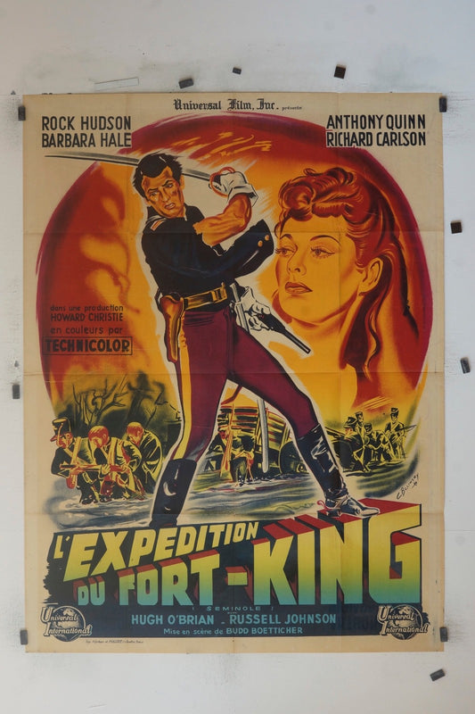 L’EXPÉDITION DU FORT-KING ROCK HUDSON MOVIE POSTER ORIGINAL 120x160