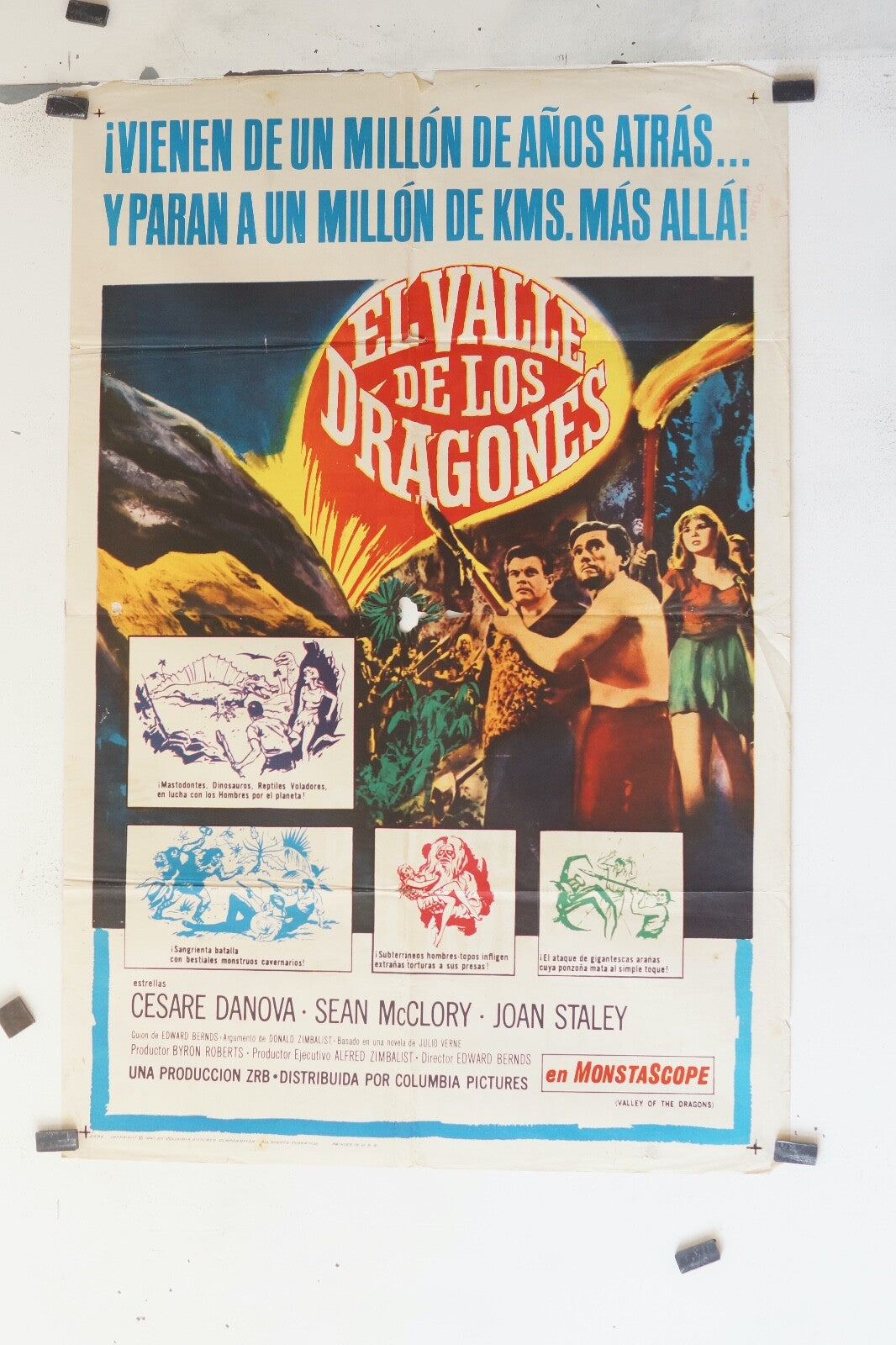 EL VALLE DE LOS DRAGONES, (70X100), 1961 ORIGINAL MOVIE POSTER SEAN McCLORY,